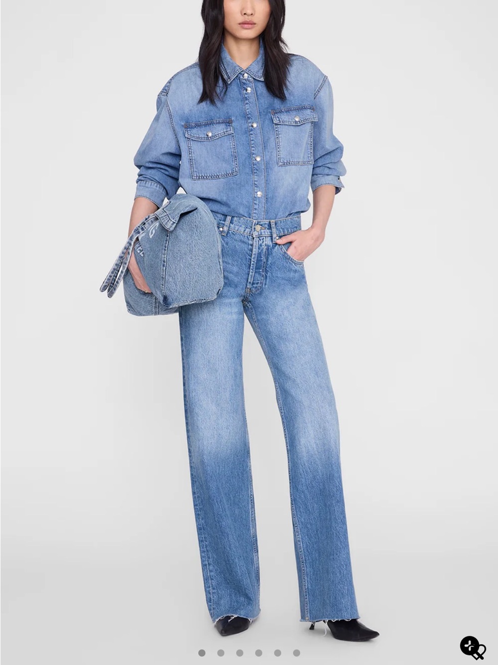 Anine Bing Light Blue High-Rise Wide Leg Jeans